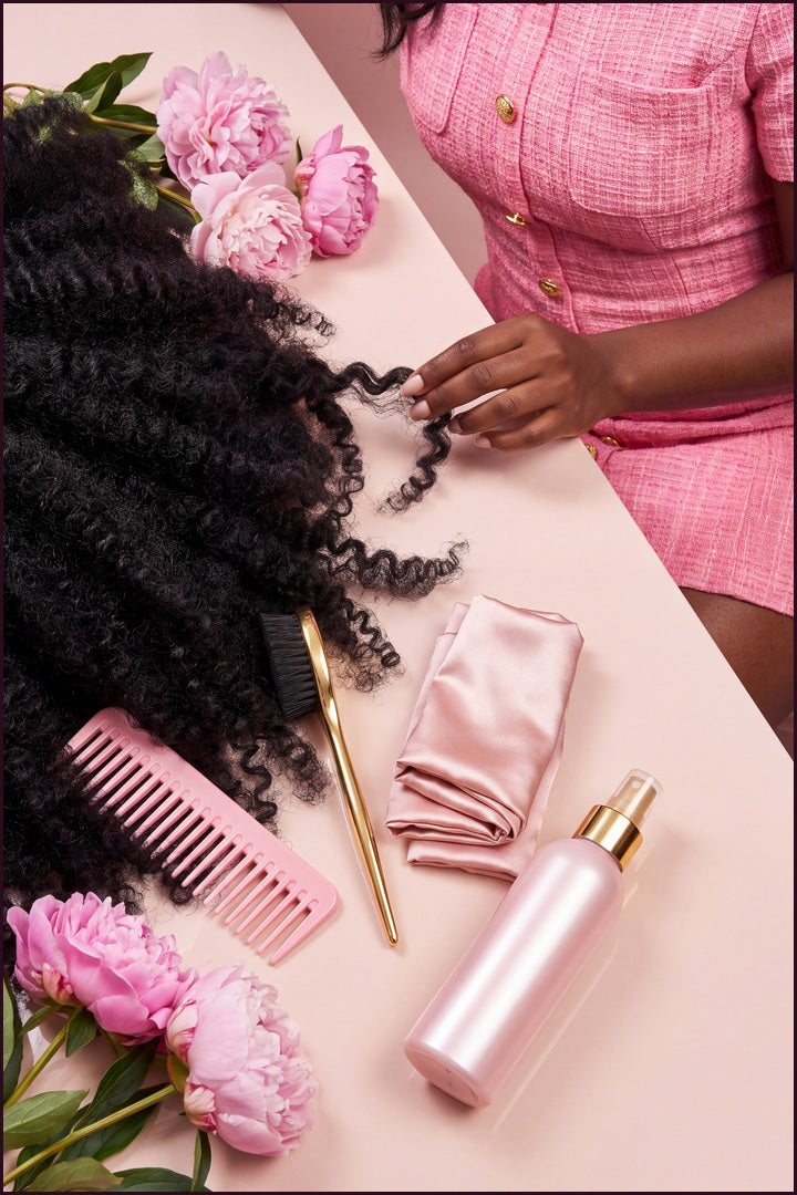 Defined curly hair texture