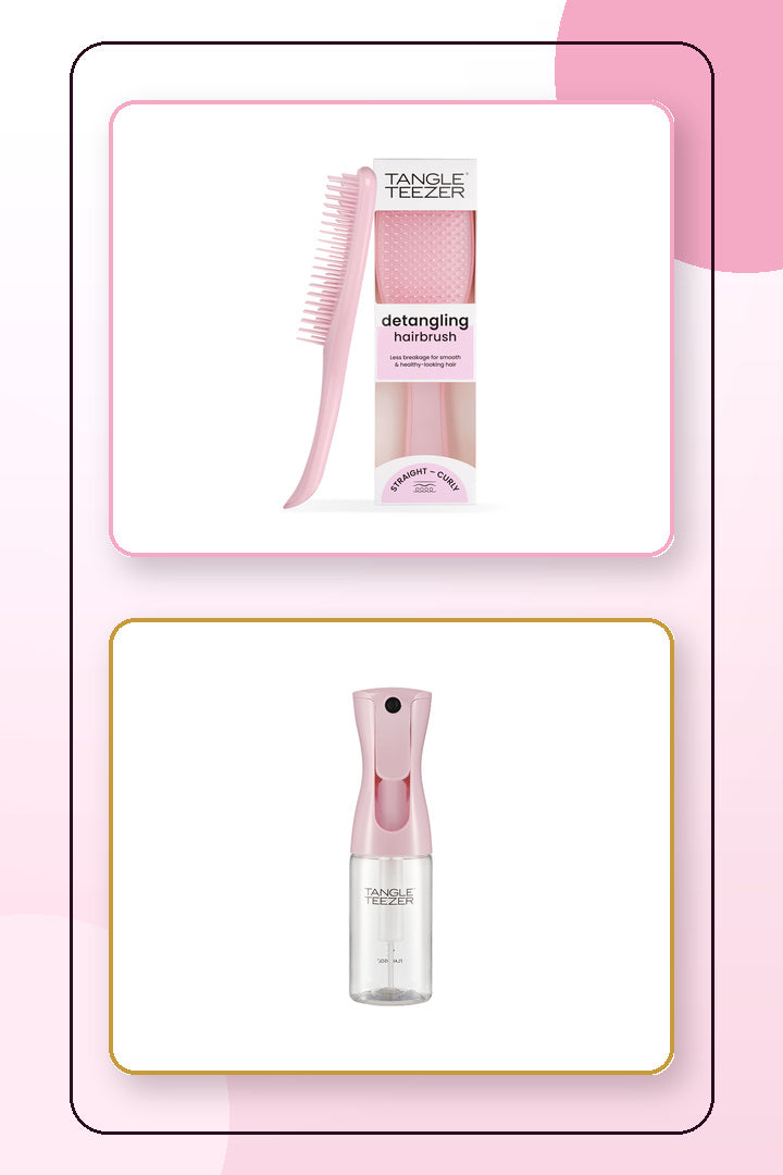 Pink and gold hair-care tools